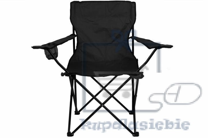 Divero Składane krzesło kempingowe z uchwytem na kubek, czarne