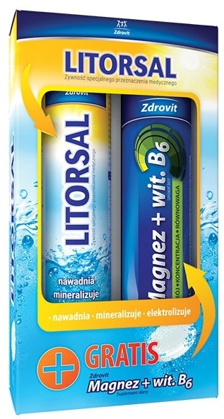 Natur Produkt Zdrovit Zdrovit Litorsal + Zdrovit Magnez + wit.B6 2x24 tabletki musujące (ZESTAW)