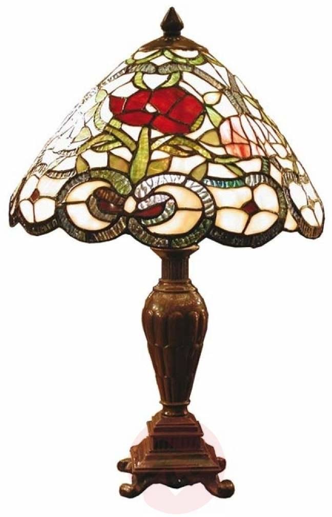 Clayre & Eef Flora klasyczna lampa stołowa w stylu Tiffany