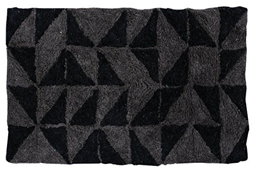 MSV dywan łazienkowy calula z bawełny 50 x 80 cm, czarny/szary, 50 x 80 x 15 cm 142205