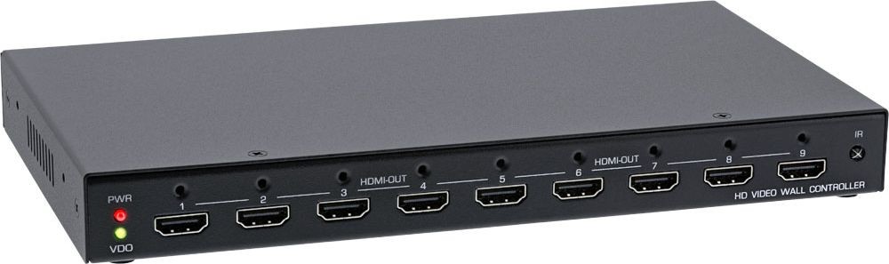 InLine Adapter AV  InLine Kontroler ścienny wideo HDMI 1 do 9 Full-HD 57839I