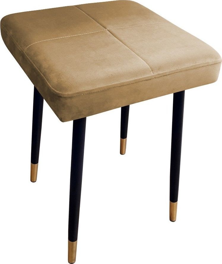 Atos Taboret SQUARE 2 MG VELVET beżowy AS-MAX-MG06-BEZOWY-NOGA-ZLOTA