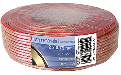 Transmedia kabel do głośników, CCA przewód wewnętrzny przezroczysty KLC1-50TL