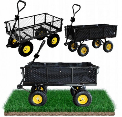 GARDEN LINE WÓZEK OGRODOWY TRANSPORTOWY CZARNY PRZYCZEPKA CZARNY WOZ6858