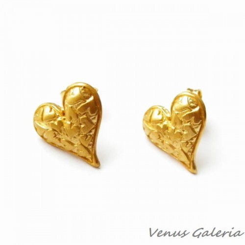 Kolczyki srebrne na sztyftach- Miłość złote 1327