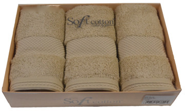 Soft Cotton Zestaw podarunkowy małych ręczników DELUXE Jasnobeżowy Zestaw podarunkowy małych ręczników DELUXE Jasnobeżowy