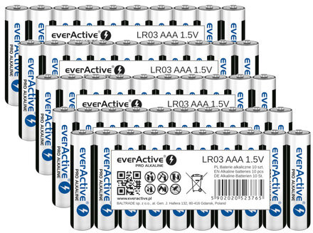 EverActive Baterie alkaliczne Pro Alkaline LR03 AAA taca 50 sztuk
