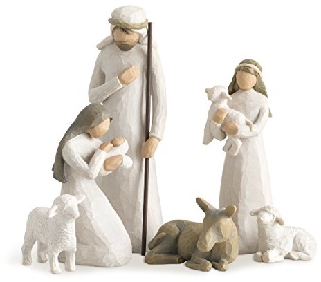 Willow Tree 26005 artykuły na Boże Narodzenie święta rodzina, 5,1 x 7,6 x 24,1 cm, kolor naturalny, drewna 26005