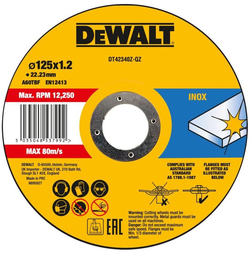 DeWalt Tarcza do cięcia metalu 125 x 22.2 mm DT42340Z-QZ