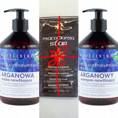 Bioelixire Argan arganowy szampon+odżywka 2x500 ml