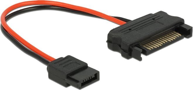 Delock SATA-Kabel Slim 6pin SATA 15pin 0.10m 84873