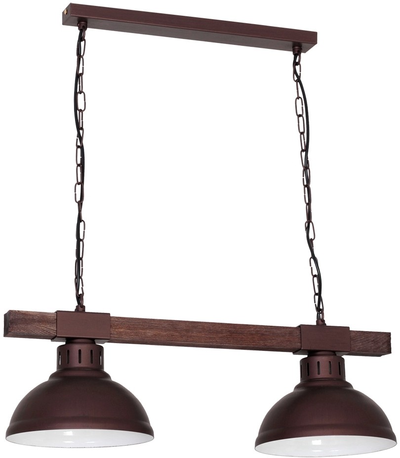 Luminex Lampa wisząca HAKON 2xE27/60W/230V brązowa