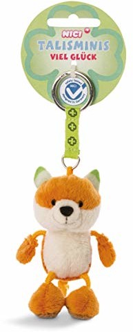 NICI NICI 47552 7 cm talizminis  lis przywieszka do przytulania z kółkiem na klucze, brelok do kluczy, breloczek do kluczy i brelok  zawieszka do torebki z przesłaniem, pomarańczowa/beżowa 47552