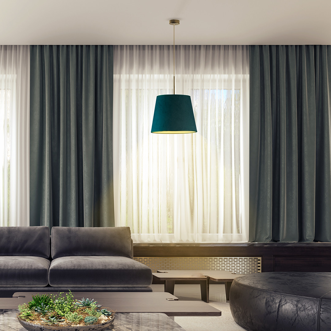 LYSNE Ozdobna lampa wisząca do salonu SARI VELUR kolor zieleń butelkowa 14565V/4 KOLOR ZIELEŃ BUTELKOWA