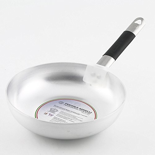 Pentole Agnelli pentole agnelli patelnia z łbem wpuszczanym wysoka skakanka z aluminium, grubość 3 MM, z uchwytem ze stali nierdzewnej Cool, srebrny, srebrny/czarny, 24 cm ALMC111BC24