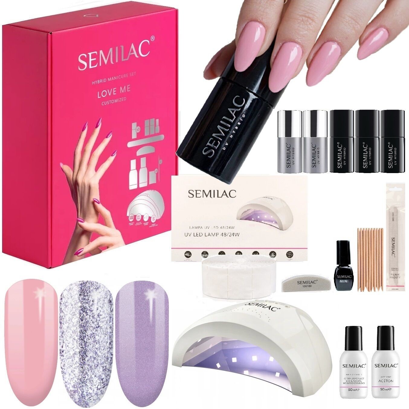 Semilac SEMILAC Zestaw Startowy 48W do hybryd LOVE ME LED