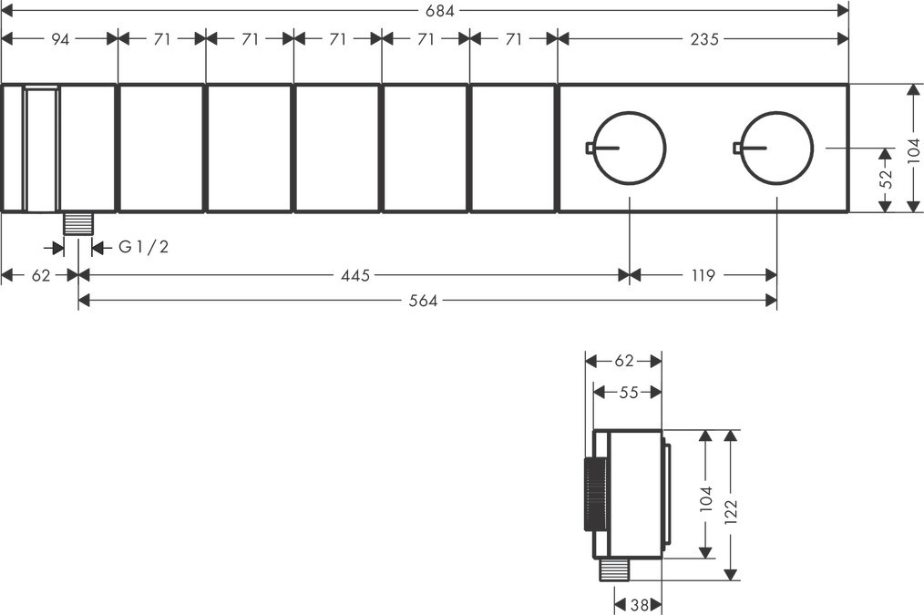 Hansgrohe Edge Select Moduł termostatyczny 5-funkcyjny chrom 46731000