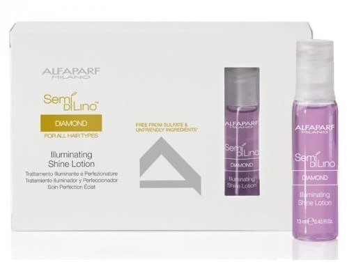 Alfaparf MILANO SEMI DI LINO DIAMANTE ILLUMINATING SHINE LOTION - PŁYN Z KRYSZTAŁKÓW, 12X13ML