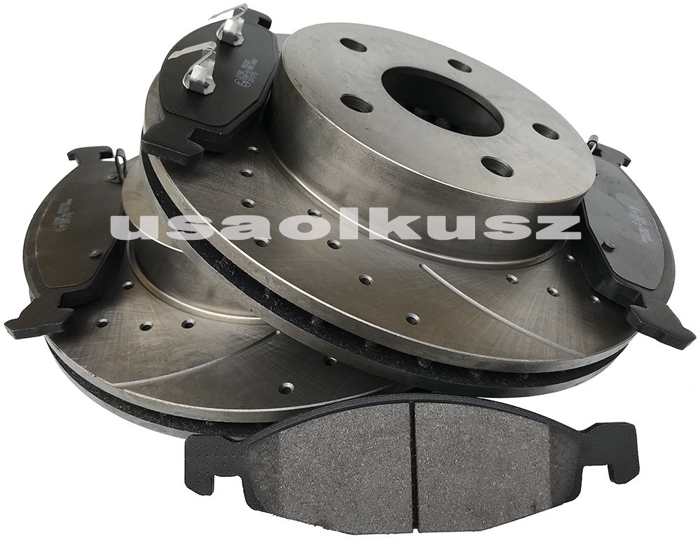 Klocki oraz sportowe tarcze hamulcowe przednie Jeep Grand Cherokee 1999-2002 TEVES 5118RL+UAD790