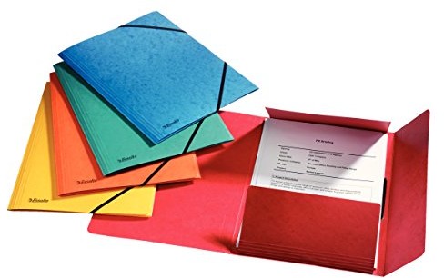 Esselte 15523 Teczka z napinaczami narożnymi Rainbow, Bundle, A4, 5 sztuk, posortowane 15523