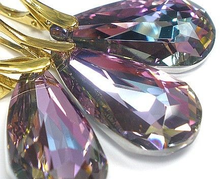 Arande SWAROVSKI kolczyki+wisiorek ZŁOTE SREBRO 24mm VL 1146376950