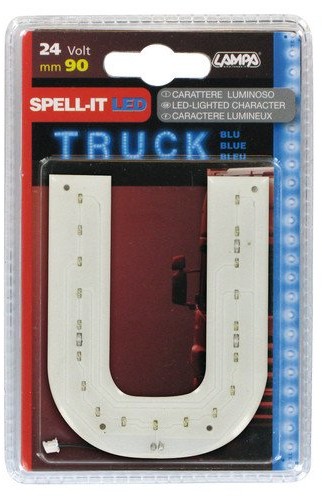 Unbekannt Lampa, Spell-IT LED, 90 MM, 24 V, U, turkusowy 98785