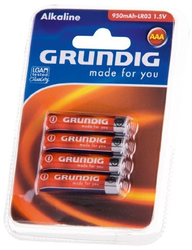 Grundig baterie alkaliczne AAA (950 mAh, 1,5 V, zestaw 4 szt.) 8711252141169