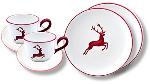 Gmundner Keramik Gmundner ceramika manufaktura 0320stsc06set Breakfast for Two Classic,, bordo 0320STSC06SET