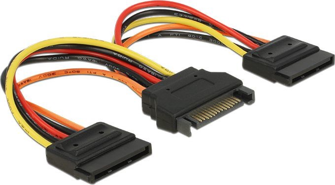 Delock Rozdzielacz SATA 15pin na dwa 15cm 60143 60143