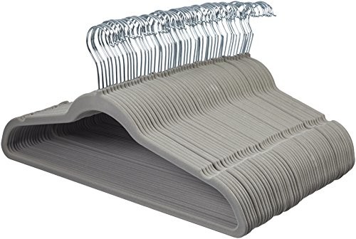 AmazonBasics garnitur-/kostium do prasowania, z aksamitnym materiałem, czarny, szary, 50 AQ-M0010