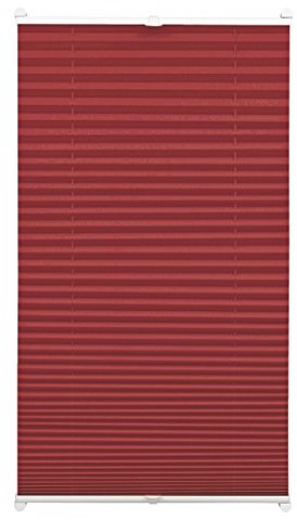 Gardinia Easyfix 33086 żaluzja plisowana z 2 przesuwanymi szynami, 100 cm x 130 cm, kolor: bordowo-czerwony 33086