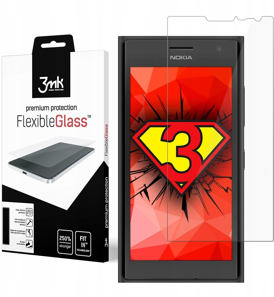3MK Nokia Lumia 730 Szkło 7H 0,2mm FlexibleGlass