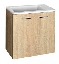 Aqualine ZOJA/KERAMIA FRESH szafka umywalkowa 49x50x23,5cm, dąb platin 51047DP