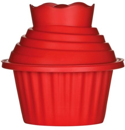 Premier Housewares wielka forma do pieczenia ciastek wykonana z silikonu, 3-częściowa, 19 x 18 cm, czerwona 0104500