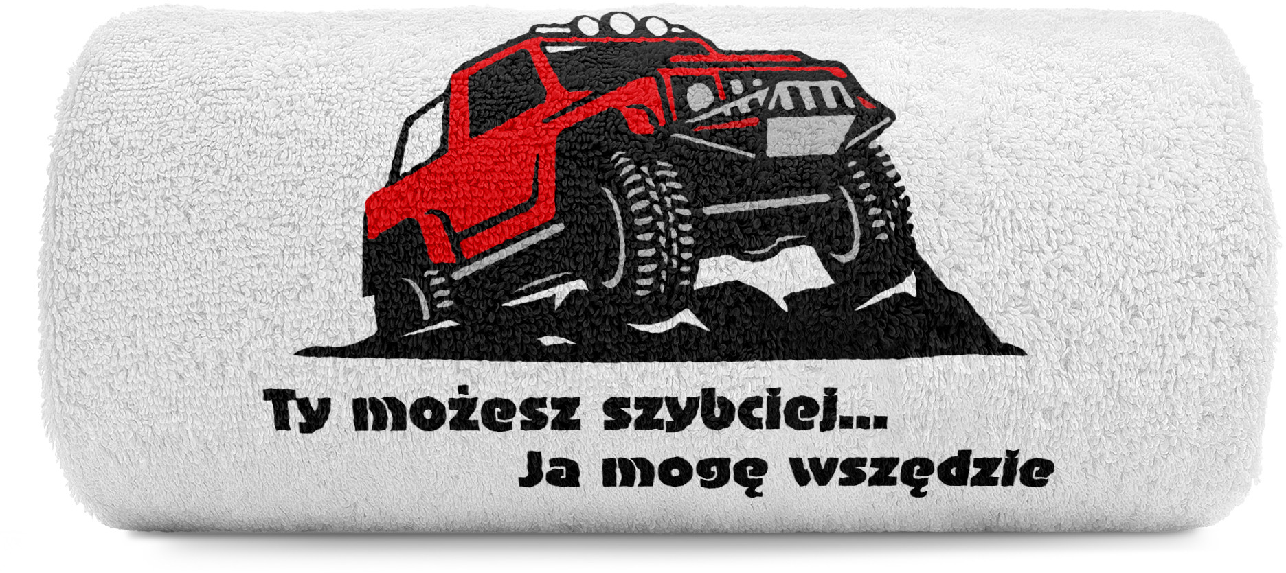 pat15.net Mały ręcznik do rąk off-road 4x4 50x100 Ty możesz szybciej, ja wszędzie 1091