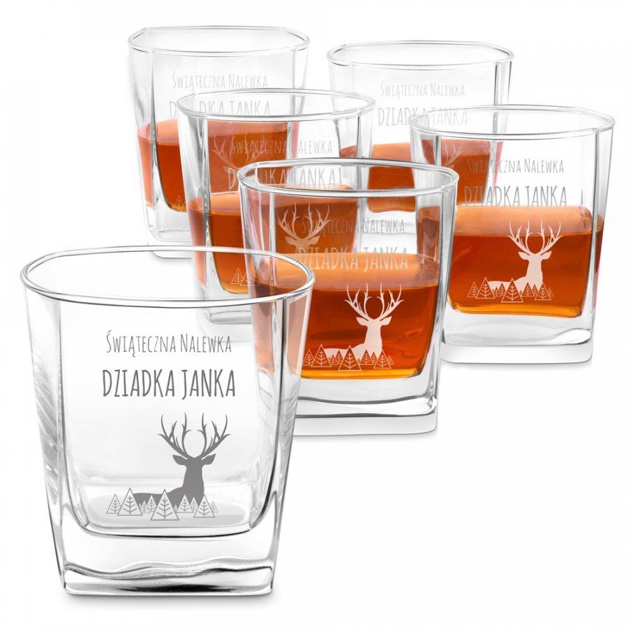 Murrano Szklanki grawerowane do whisky x6 komplet dla dziadka na święta 6xSZC-049