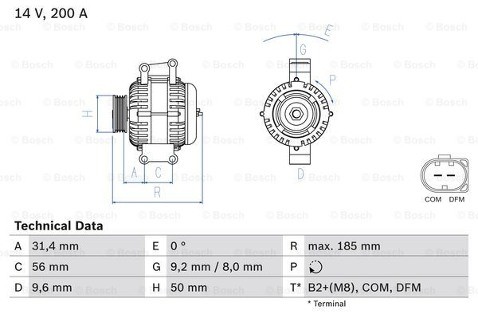 BOSCH Alternator 0 986 048 550