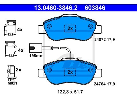 ATE Klocki hamulcowe ATE 13.0460-3846.2