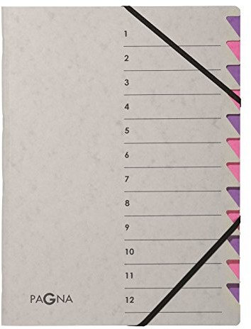 Pagna 44312-10 teczka na dokumenty 12 przegródek Easy Grey 1-12 liliowa 44312-10