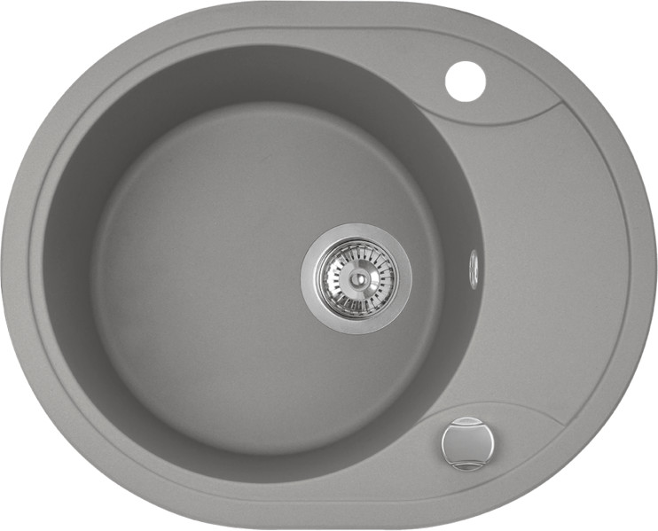 Laveo Zlewozmywak granitowy szary 1-komorowy DAFNE 470x580mm SBD_583T -