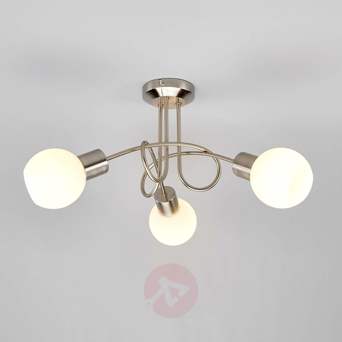 Lampenwelt 3-punktowa lampa sufitowa LED ELAINA, nikiel/mat