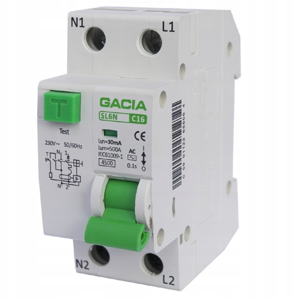 Różnicówka Z Członem Nadprądowym B10 2P 30mA Gacia