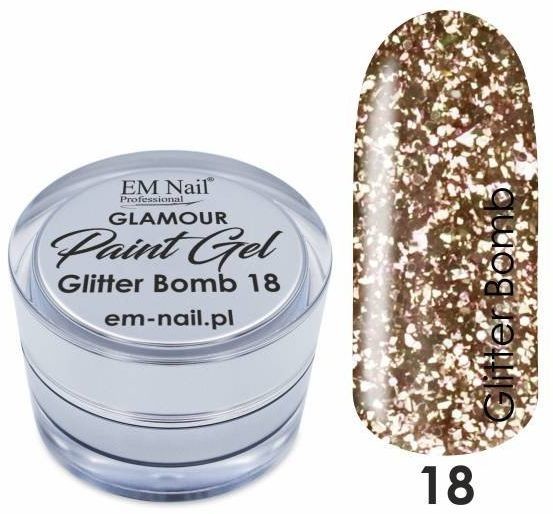 Glitter Em nail professional Paint Gel Glamour Nr. 18 Gomb