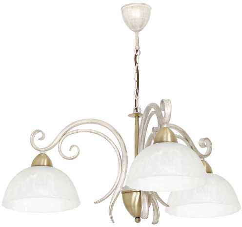 Luminex Lampa wisząca zwis Aurora White 3x60W E27 srebrny/biały/mosiądz 5973