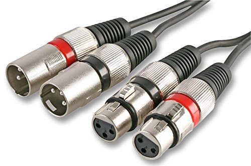 XLR Pulse Pulse PLS00205 Twin 3-Pin męski na żeński smycz, 3 m, czarny PLS00205
