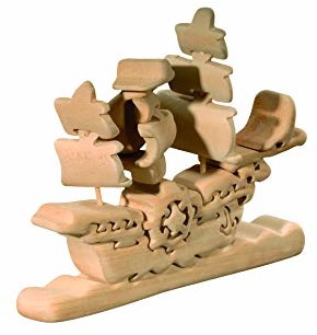 AMC AMC Puzzle 3D z drewna, żółte złoto, UNICA 8055969637288