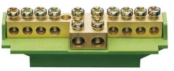 Hager Brass terminal 49 mm with socket earth KM07E