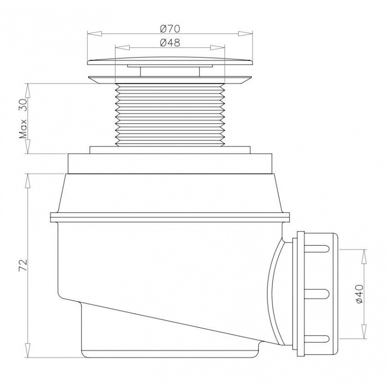 Omnires Syfon wannowo-brodzikowy czarny mat WB01XBL