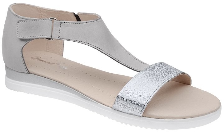 Kornecki VERONII Sandały damskie VERONII 5208 Popielate Szare Srebro 29387