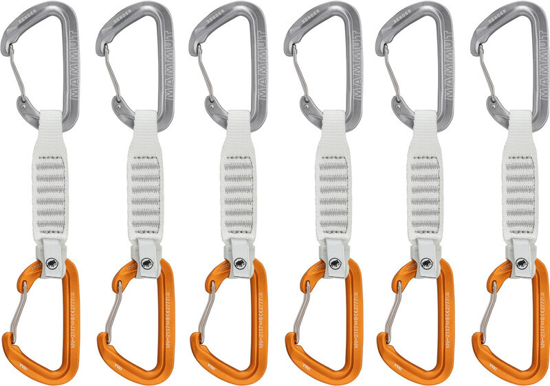 Mammut Sender Wire Quickdraws 12cm 6-Pack, szary/złoty 2022 Ekspresy wspinaczkowe 2040-02801-19272-74